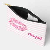 Roze Leopard Print Kiss - Gepersonaliseerd Etui (Open)