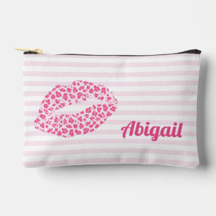Roze Leopard Print Kiss - Gepersonaliseerd Etui