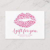 Roze Leopard Print Kiss Zakelijk Cadeaubon Visitekaartje (Voorkant)