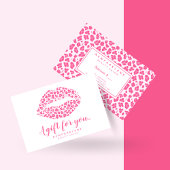Roze Leopard Print Kiss Zakelijk Cadeaubon Visitekaartje