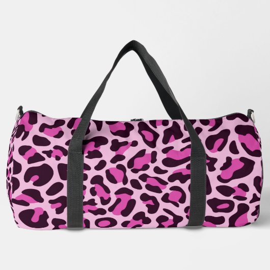 Roze Leopard Print Monogram Grote Duffelzak Plunjezak (Voorkant)