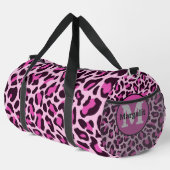 Roze Leopard Print Monogram Grote Duffelzak Plunjezak (Rechterhoek)