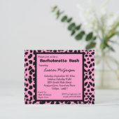 Roze leopard Print Party nodigt uit Kaart (Staand voorkant)