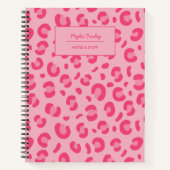 Roze leopard Print Patroon Notitieboek (Voorkant)