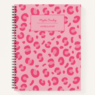 Roze leopard Print Patroon Notitieboek