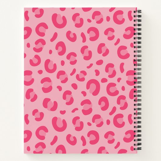 Roze leopard Print Patroon Notitieboek (Achterkant)