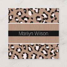Roze leopard Print Professional-Visitekaartje