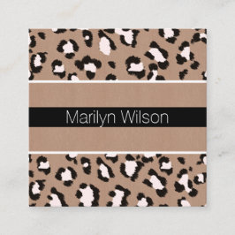 Roze leopard Print Professional-Visitekaartje Vierkante Visitekaartje