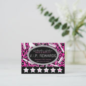 Roze leopard Print Salon Loyalty Rewards (Staand voorkant)