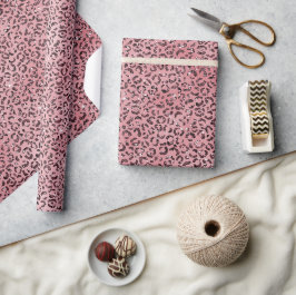 Roze leopard Print Sparkle Glitter Cadeaupapier