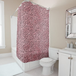 Roze leopard Print Sparkle Glitter Douchegordijn