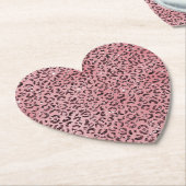 Roze leopard Print Sparkle Glitter Kartonnen Onderzetters (Gekanteld)