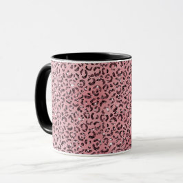 Roze leopard Print Sparkle Glitter Mok