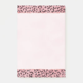 Roze leopard Print Sparkle Glitter Post-it® Notes