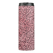 Roze leopard Print Sparkle Glitter Thermosbeker (Achterkant)