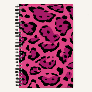 Roze Leopard Print Spiraal Notitieboek