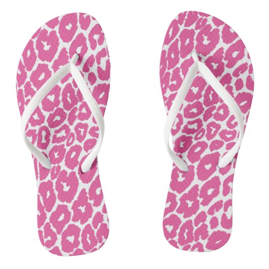 Roze leopard Print Spot Changer Teenslippers (Voetbed)