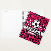 Roze Leopard Print Voetbal coach naam Planner (Display)