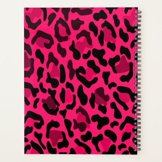 Roze Leopard Print Voetbal coach naam Planner (Achterkant)