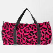 Roze Leopard Print Voetbal coach naam Plunjezak (Achterkant)