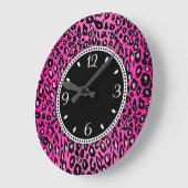 Roze leopard Print Wall klok (Hoek)