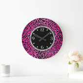 Roze leopard Print Wall klok (Huis)