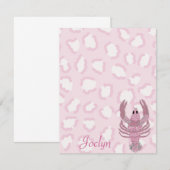 Roze leopard Rozen Notitiekaartje (Voorkant / Achterkant)