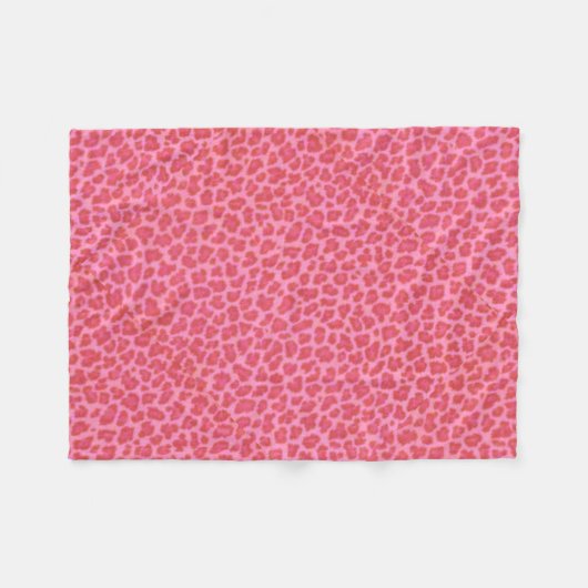 Roze leopard Skin Fleece Blanket Deken (Voorkant (Horizontaal))