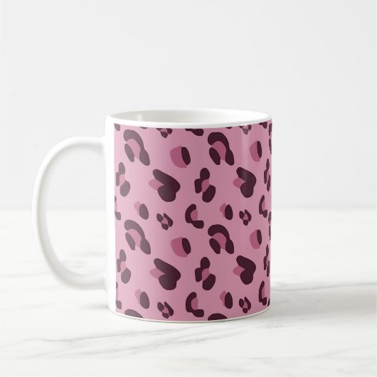 Roze leopard Skin Patroon Koffiemok (Links)