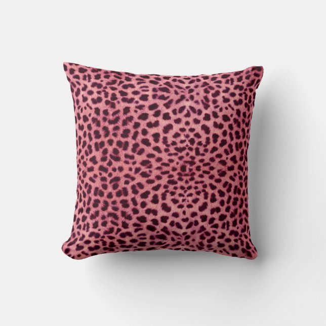Roze leopard Skin Patroon Kussen (Voorkant)