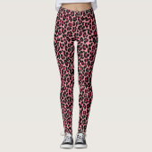 Roze leopard Skin Patroon Leggings (Voorkant)
