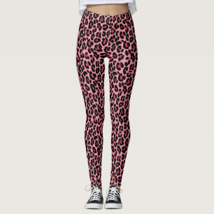 Roze leopard Skin Patroon Leggings