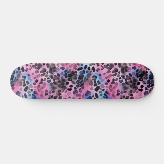 Roze Leopard Spot Skin Print Skateboard (Horizontaal)