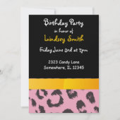 Roze leopard Spots Birthday Uitnodiging (Voorkant)