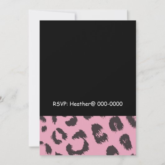 Roze leopard Spots Birthday Uitnodiging (Achterkant)