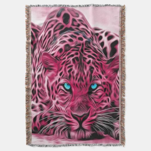 Roze leopard Throw Rug Deken (Voorkant Verticaal)