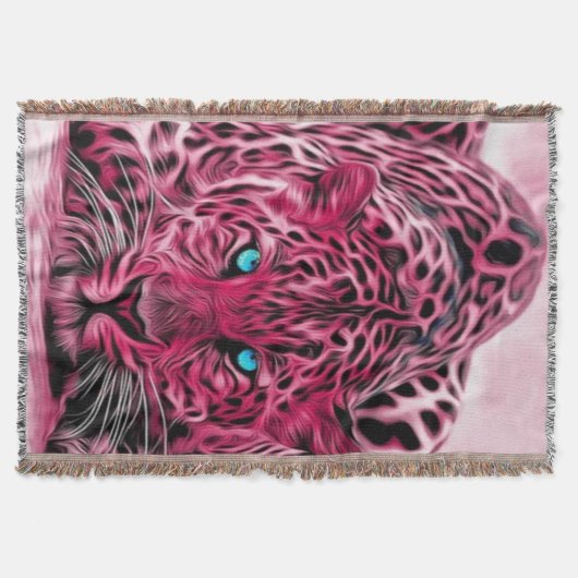 Roze leopard Throw Rug Deken (Voorkant)