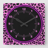 Roze leopard Wall klok (Voorkant)