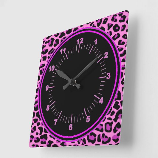 Roze leopard Wall klok (Hoek)