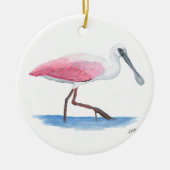 Roze Lepelaar Kerst Ornament (Voorkant)