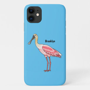 Roze lepelaar vogel cartoon illustratie Case-Mate iPhone case