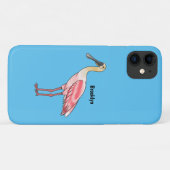Roze lepelaar vogel cartoon illustratie Case-Mate iPhone case (Achterkant (horizontaal))