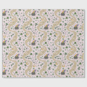 Roze Leprechaun Hoed Shamrocks Cadeaupapier (Vlak)