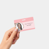 Roze leraar moderne stijlvolle werknemers-ID Badge (Handheld)