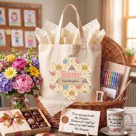 Roze Leraar Wiskunde Vormen Patroon Tote Bag