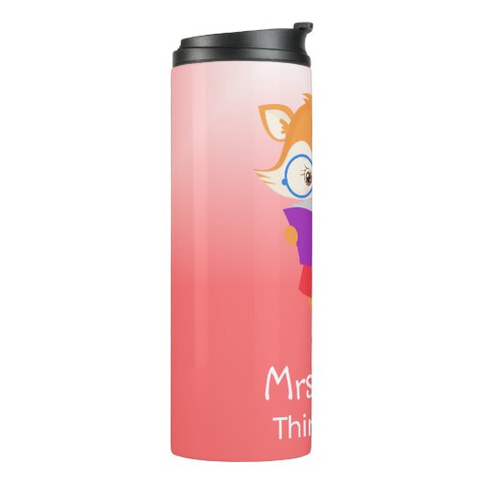  Roze Leraarsgeschenk met Fox Thermosbeker (Gedraaid links)