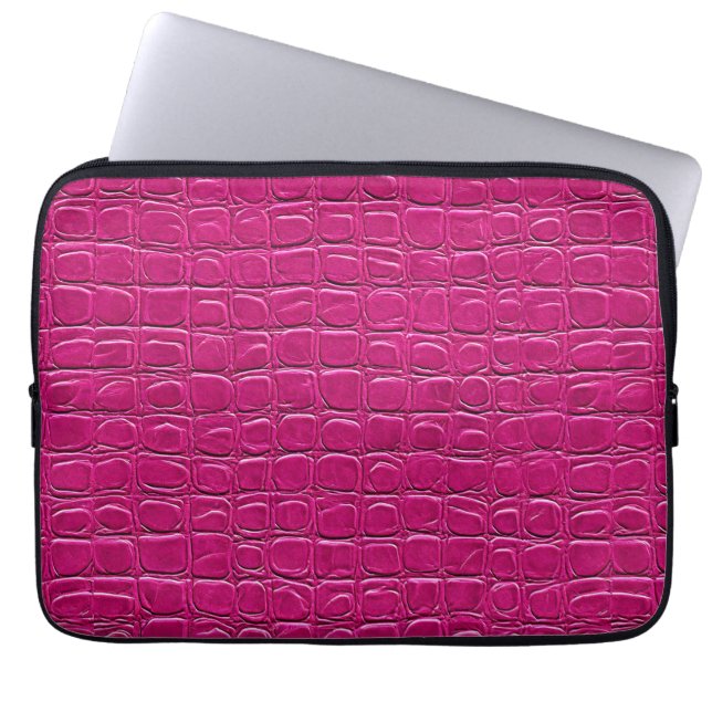 💗 Roze Leren Chic Home Stijl Laptop Sleeve (Voorkant)