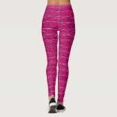 💗 Roze Leren Chic Huis Stijl Mode Leggings (Achterkant)