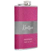 Roze leren en metalen print monogram flacon (Rechts)