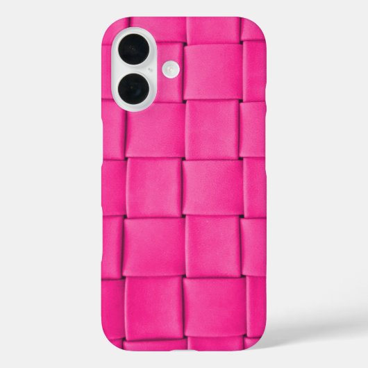 Roze leren weefsel Case-Mate iPhone case (Achterkant)